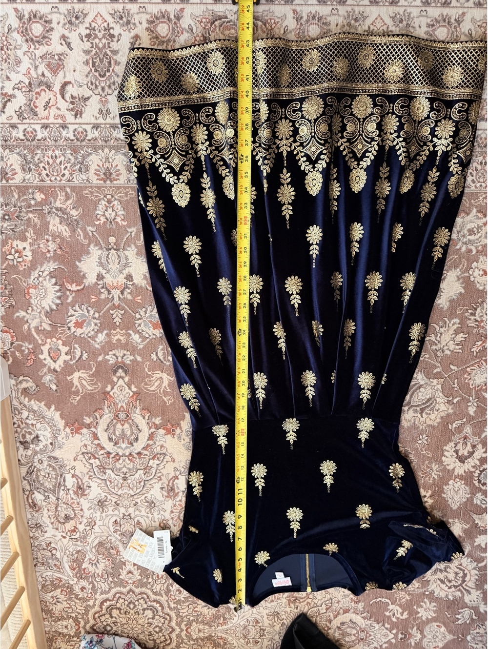NWT Lularoe Amelia Blue Velvet Dress - Picture 8 of 9
